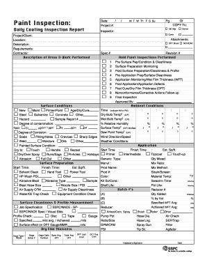 paint inspection report form